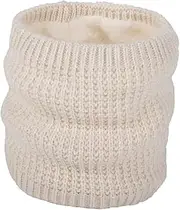 [LIFKOME] Casual Windproof Neck Warmer Collar Scarf for Cold Protection Stylish Beige Circle Scarf with Soft Fluffy Lining for Women and Winter Seasons