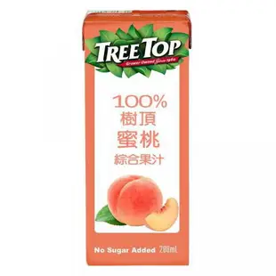 【樹頂Treetop】100%蔓越莓/石榴莓/蜜桃綜合/蘋果汁/柳橙汁鋁箔包 200ml/六入 超取限購3組