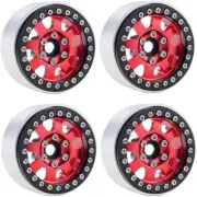 Power Hobby B1 Aluminum 1.9 Beadlock Wheels 9mm Hubs Red for 1/10 Rock Crawler