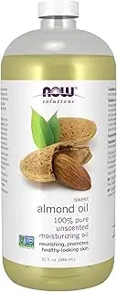NOW Foods Solutions, Sweet Almond Oil, 100% Pure Moisturizing Oil, Promotes Healthy-Looking Skin, Unscented Oil, 32-Ounce