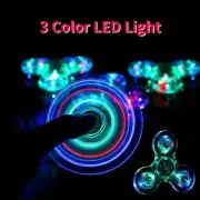 Transparent Luminous LED Light Fidget Spinner Hand Top Spinners Glow In Dark Lig