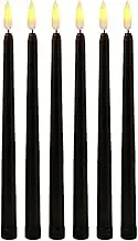 Uniqal Pack of 6 Black LED Birthday Candles,Yellow Flameless Flickering Battery Operated LED Candles