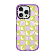 iPhone 16 Pro Impact Case MagSafe Compatible Yin Yang Check Mate - Neon Green