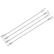 4Pcs Lanyard Cables,Eyelets Ended Security Wire Rope(Silver,1.5mmx20cm)