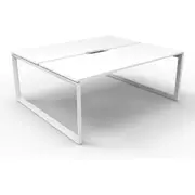 RAPIDLINE DELUXE LOOP LEG WORKSTATION Double Sided No Screen 2 Person W1500 x D1530 x H730mm Natural White/White