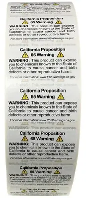 California Proposition 65 Warning Labels | 1 x 2" Inch | 5,000 Bulk Pack