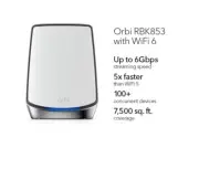 NETGEAR Orbi RBK853 Tri-Band Mesh Wi-Fi 6 System (Set of 3)