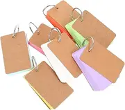 Ciieeo Card Blanks Binder Rings 7 Sets of Blank Note Pads for Vocabulary Student Flashcards Lightweight and Portable