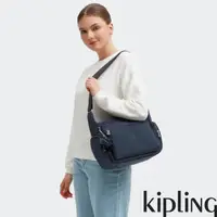 在飛比找momo購物網優惠-【KIPLING】『牛角包』碧海深藍多袋實用側背包-GABB