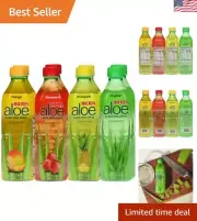 8-Pack Aloe Vera Drinks with Real Pulp - , Mango, Pineapple, Strawberry