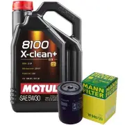 5L Motul 8100 X-CLEAN+ 5W-30 Mann Filter Motor Oil Change Kit for 720 2.0 CARB
