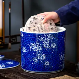 景德鎮陶瓷茶葉罐空罐密封罐儲物罐大號中式青花瓷家用裝飾品擺件