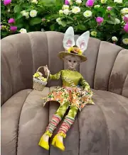 Easter Spring Bunny Fairy Elf Shelf Sitter 18” Posable Mantel Tabletop Decor