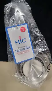 HIC Condiment Funnel Set, 3 sizes included