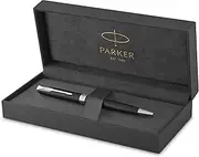 PARKER Sonnet Ballpoint Pen, Matte Black Lacquer with Palladium Trim, Medium Point Black Ink (1931524)