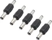 5.5 * 2.1mm / 5.5 x 2.1mm Double Male to Male Jack Plug Power Connector Female to Female Panel Socket Mounting Adapter for(5Pcs Male)