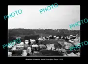 OLD LARGE HISTORIC PHOTO HAMILTON BERMUDA, VIEW OF THE TOWN c1919