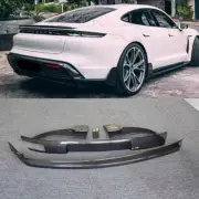 5x For Porsche Taycan 2020-24 Real Carbon Fiber Rear Bumper Diffuser Lip Spoiler (for: Porsche)
