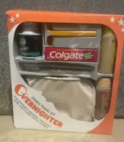 Vintage New 70s 80s Overnighter Bag Kit W Bag Brut Colgate Faberge Organics