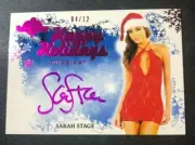 2014 Benchwarmer SARAH STAGE Happy Holidays Pink Autograph/12 PLAYBOY Model CSI