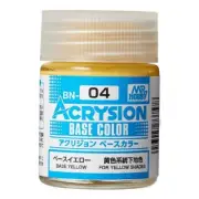 GSI Creos MR. Hobby Acrysion BN04 Base Yellow 18mL Acrylic Paint USA Seller