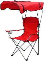 Folding Camping Chairs with Canopy Shade, Canopy Camp Chair for Outdoors, Lawn Chair Sunshade, Travel Folding Chair with Sunshade, Outdoor Beach Chair Sunshade