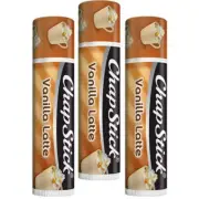 3 Pack: Chapstick Lip Balm - Vanilla Latte Flavor - Limited Edition 0.15 oz