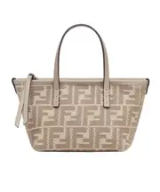 Fendi Roll Mini FF Jacquard Mini Tote Bag One size Pigeon Gray