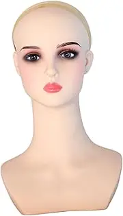 TENOL Female Mannequin Head Wig Stand Jewelry Organizer Multipurpose Manikin Head Hat Rack Display Holder for Jewelry Hats Business