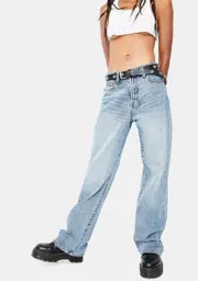 [Hidden Denim] Medium Wash Classic Denim Dad Jeans