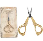 1Pc Sewing Scissors Embroidery Scissor Small Vintage European Style Antique Gold