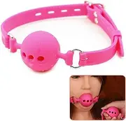 Silicone Breathable Ball Gag - Ball Gag Breathable Silicone Ball with Holes Open Mouth Gag Sex Toy for Adult Bondage Restraints Sex Play (L(1.9inch Ball),Pink)
