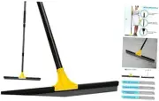Floor Squeegee for Concrete and Tile Cleaning, 24'' Squeegee Broom 24in Yellow
