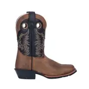 Dan Post Boots Rascal Embroidered Square Toe Cowboy Youth Boys Black, Brown Cas