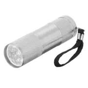 LED Mini Flashlight, Pocket Flashlight Torch with Lanyard, Silver Tone
