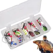 Spinner Baits for Bass Fishing, Trout Spinner Spinner Fishing Spinner Bait with Tackle Box, Artificial Lure Spinnerbaits Fishing Gear, Fishing Lure Kit for Bass Trout Walleye