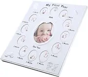 Hoement New Born Baby Photo Frame 12 Month Growth Record Frame for Infant Unique Design Safe Materials Baby Essentials for Newborn