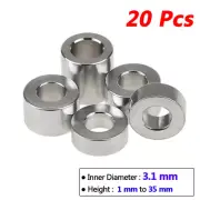 20Pcs M3 Spacers Round Plain Washers Sleeve Spacer 1mm - 35mm Anodized Aluminum
