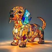 Schnauzer Lamp,Corgi Lamp,Dachshund Lamp,French Bulldog Lamp,Dog Animal Lamp,Vintage Art Lamp,Boxer Dog Lamp,Shih Tzu Lamp,Dog Series Art Night Light,Vintage Animal Night Light(Dachshund)
