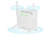 300Mbps WiFi Booster, 2.4GHz Wireless Signal Extender with Ethernet Port, Plug & Play for Home Use (White)