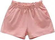 [Bingerlily] Girls' Summer Casul Shorts High Waisted Pull on Shorts with Pockets