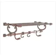 24" x 6" Modern Copper Finish Aluminum Wall Hook Shelf
