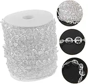 PHENOFICE 1 Roll Beaded Fringe Trim Decorative Edging for Curtains Cushions Crafts Transparent DIY Sofa Accessories Easy to Use for Home Tailor Shops