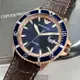 ARMANI 阿曼尼男錶 42mm 玫瑰金精鋼錶殼 寶藍色簡約, 潛水錶, 中三針顯示錶面款 AR00047