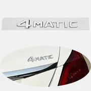 HNLUY 4-Matic Emblem 3D ABS Trunk Logo Badge Decoration Gift (Chrome Silver) Compatible for Mer-CED-ES-Be-nz Accessories (A1)