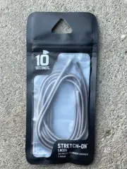 10 Seconds Stretch-on Elastic Laces 1 pair Grey size 26 inches