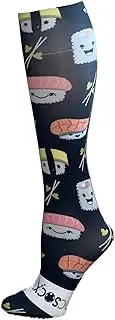 [Hocsocx] Unisex Shin Guard Under Socks -Rash Guards-Hockey/Football/Ice Hockey/Skiing/Skating-Moisture Wicking, Athletic Sport Socks Liners - Food Theme (Miso Happy, Medium)