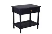 DA Polo 1 Drawer Black Bedside Table