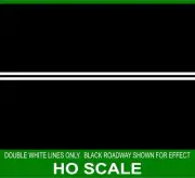HIGHWAY STREET DOUBLE WHITE LINES FOR 1/87 HO SCALE PRE-1970 TRAIN GARDEN LAYOUT