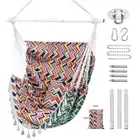 Hammock Chair Rope Swing with Three-fold Bar for Outdoor Patio Q8N0